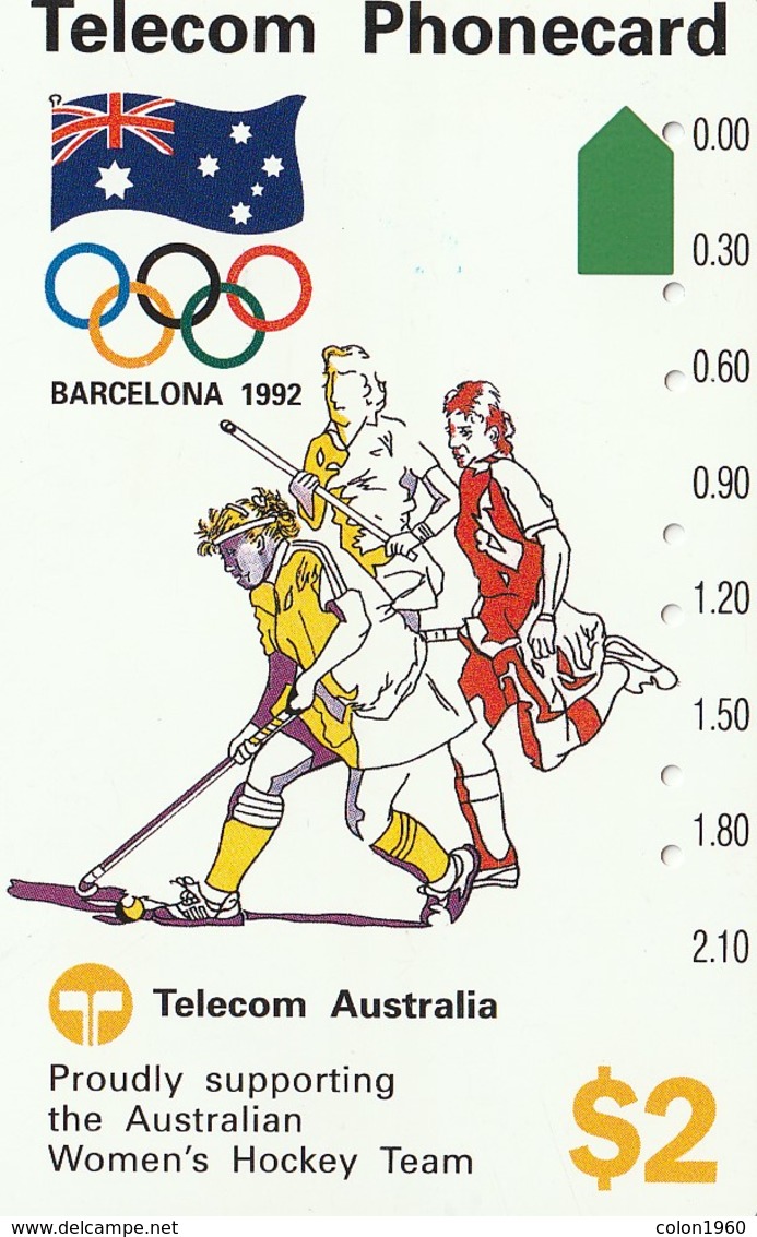 TARJETA TELEFONICA DE AUSTRALIA, BARCELONA 1992 - Women's Hockey (N91041-1-2). AUS-M-048a. (099) - Olympische Spiele