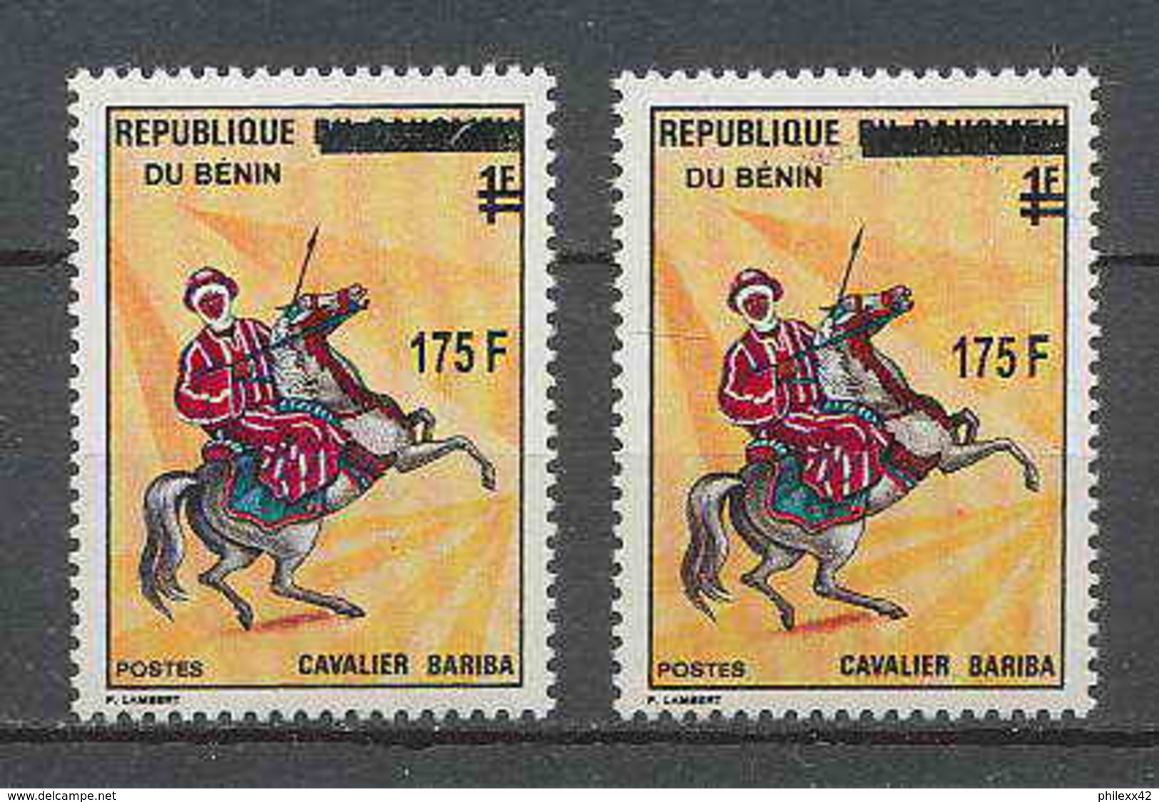 Bénin Dahomey 384 Michel N°1418 Cavalier Bariba Neuf ** MNH  Surcharges Différentes (overprinted) - Benin – Dahomey (1960-...)