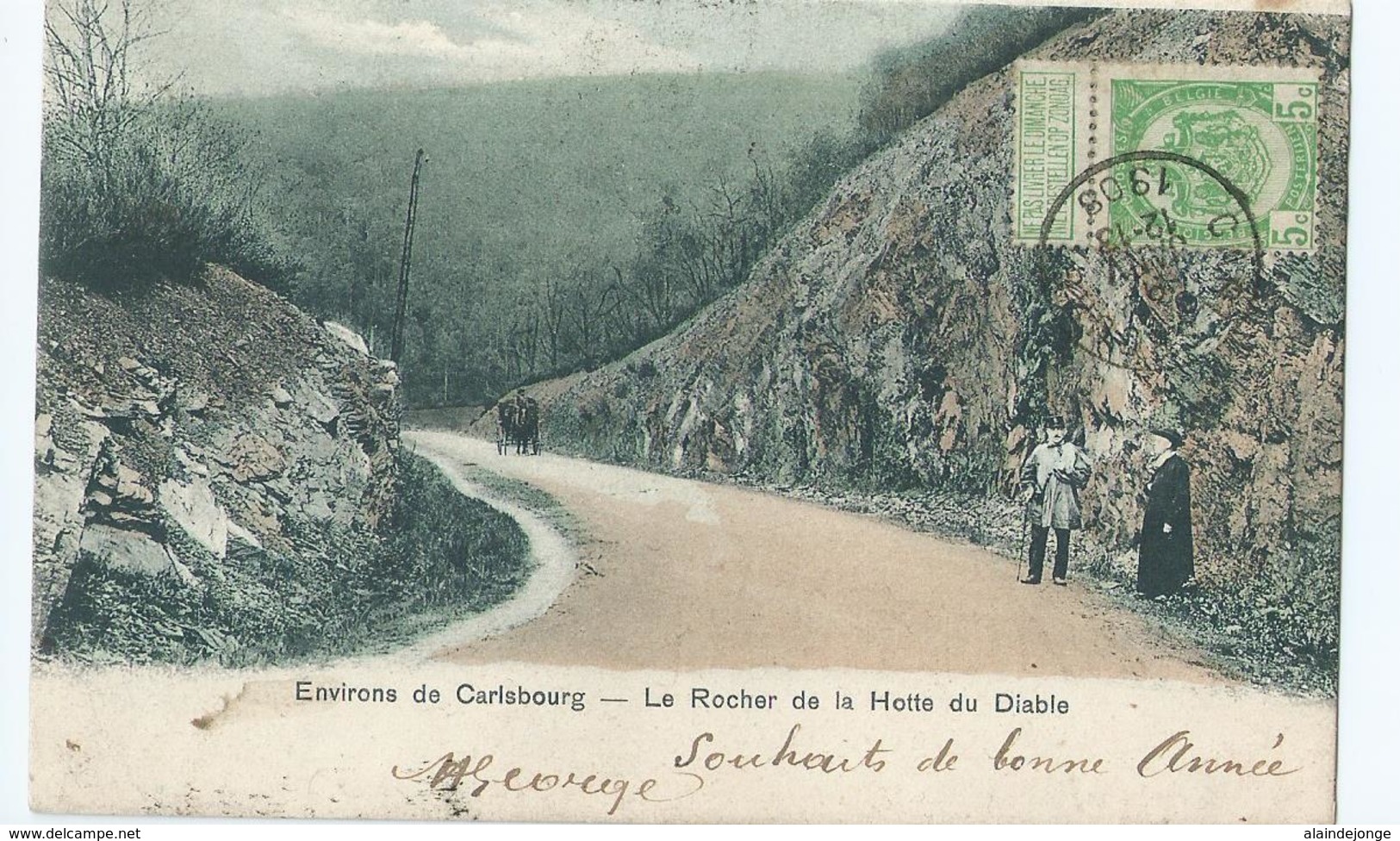 Environs De Carlsbourg - Le Rocher De La Hotte Du Diable - Simi Aquarelle A. Breger Frères - 1908 - Paliseul