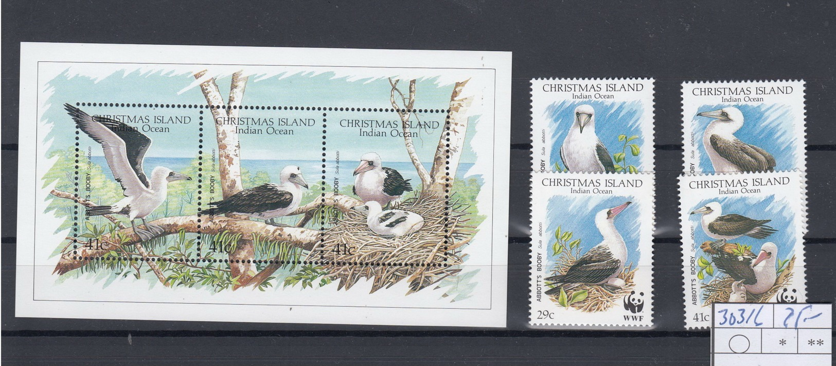 Weihnachts Inseln  (BBK) Michel Cat.No. Mnh/** 303/306 Wwf Issue Birds - Christmas Island