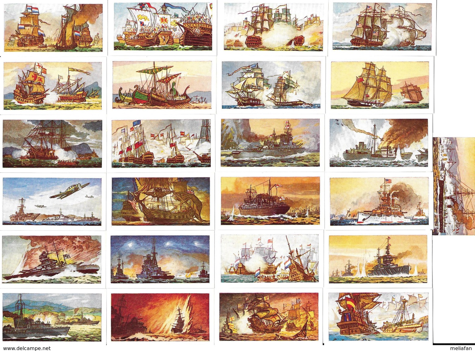 BE45 - SERIE COMPLETE 25 CARTES HITCHMAN'S - NAVAL BATTLES - BATAILLES NAVALES - Tea & Coffee Manufacturers