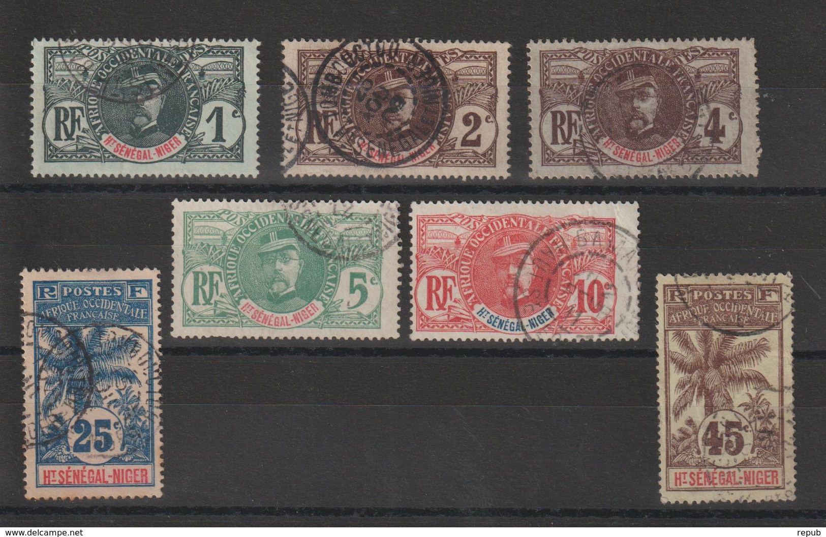 Haut Sénégal Et Niger 7 Timbres Oblit. N° 1 à 5,8 Et 12 - Used Stamps