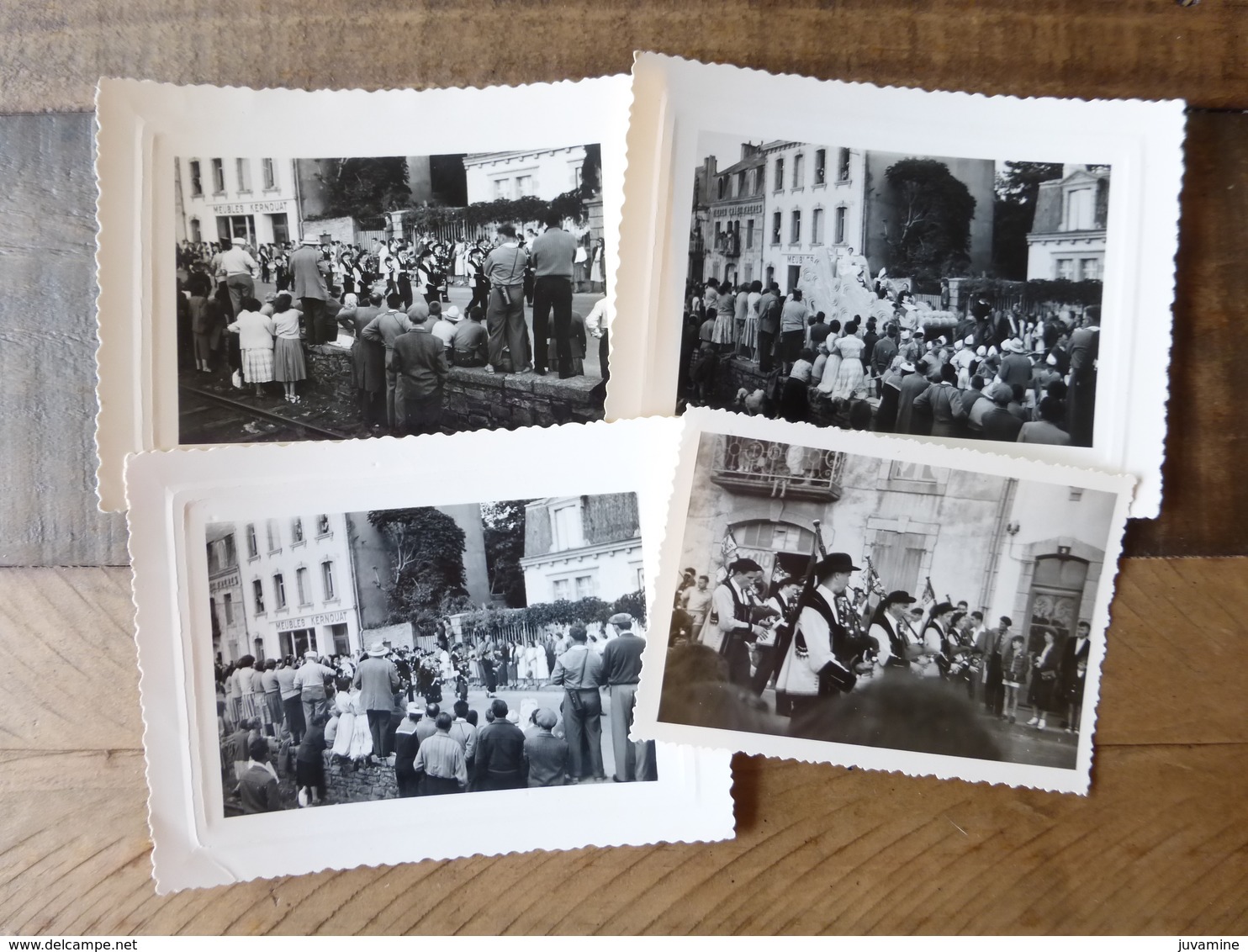 29 CONCARNEAU 1956 DEFILE LES FILETS BLEUS FETES - 4 PHOTOS ORIGINALES - Concarneau