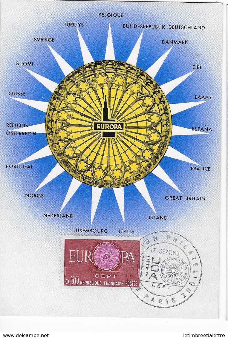 Carte Maximum 1960 Europa - 1960-1969