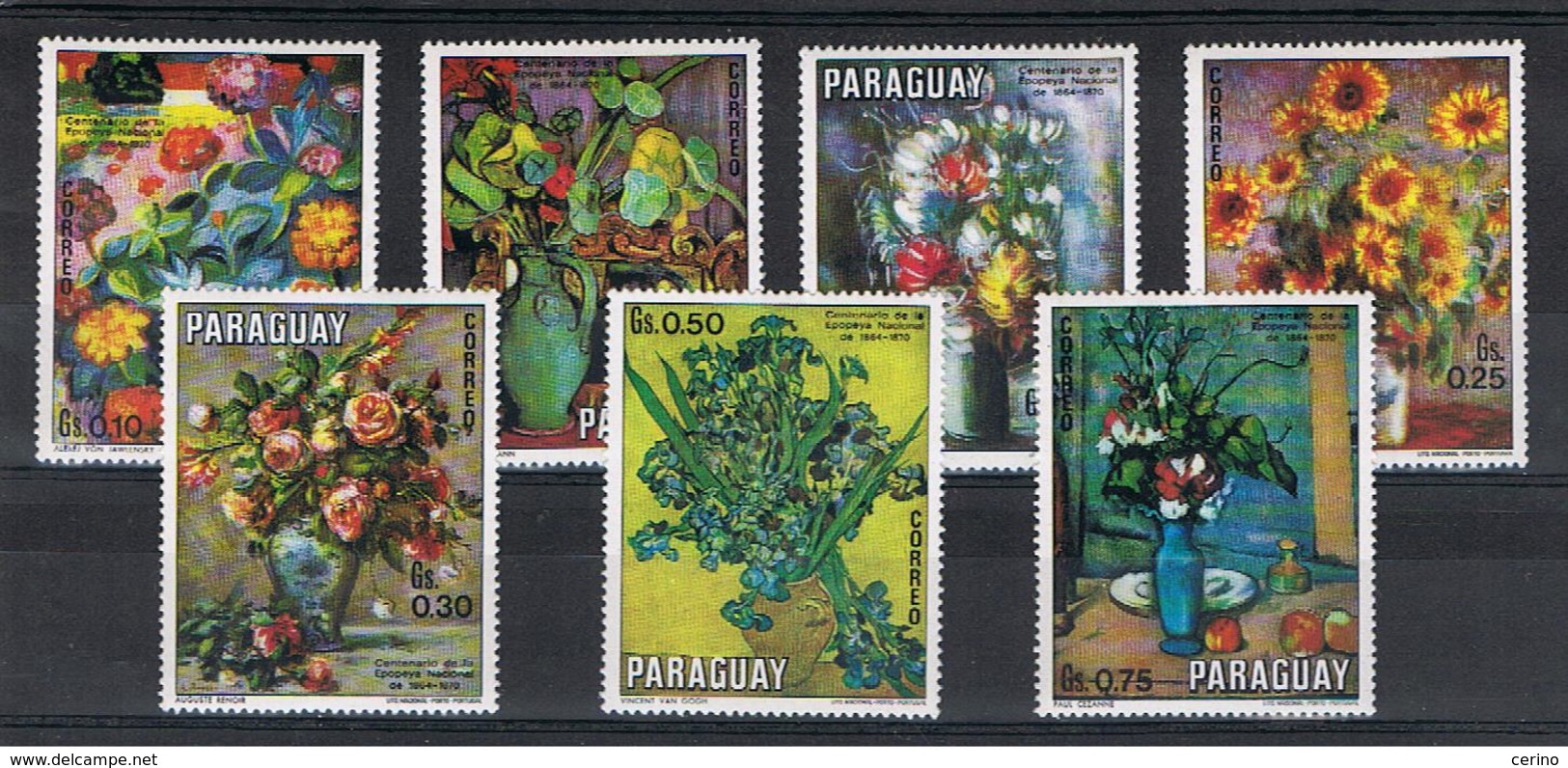 PARAGUAY:  1970  FIORI  -  S. CPL. 7  VAL. N. -  MICHEL  2092/98 - Paraguay