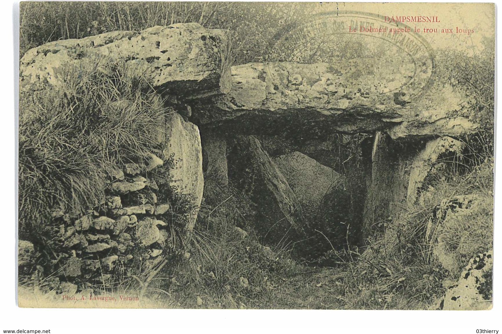 CPA 27 DAMPSMESNIL LE DOLMEN APPELE LE TROU AUX LOUPS - Autres & Non Classés