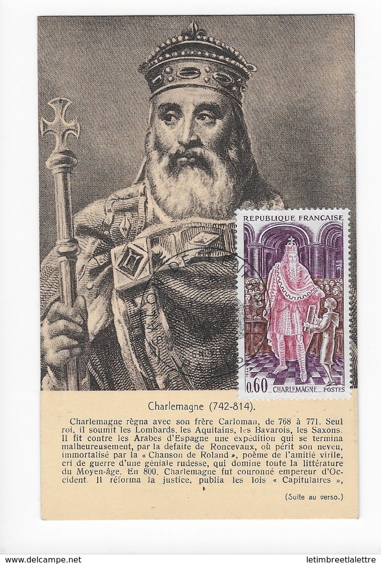 Carte Maximum 1965 Charlemagne - 1960-1969