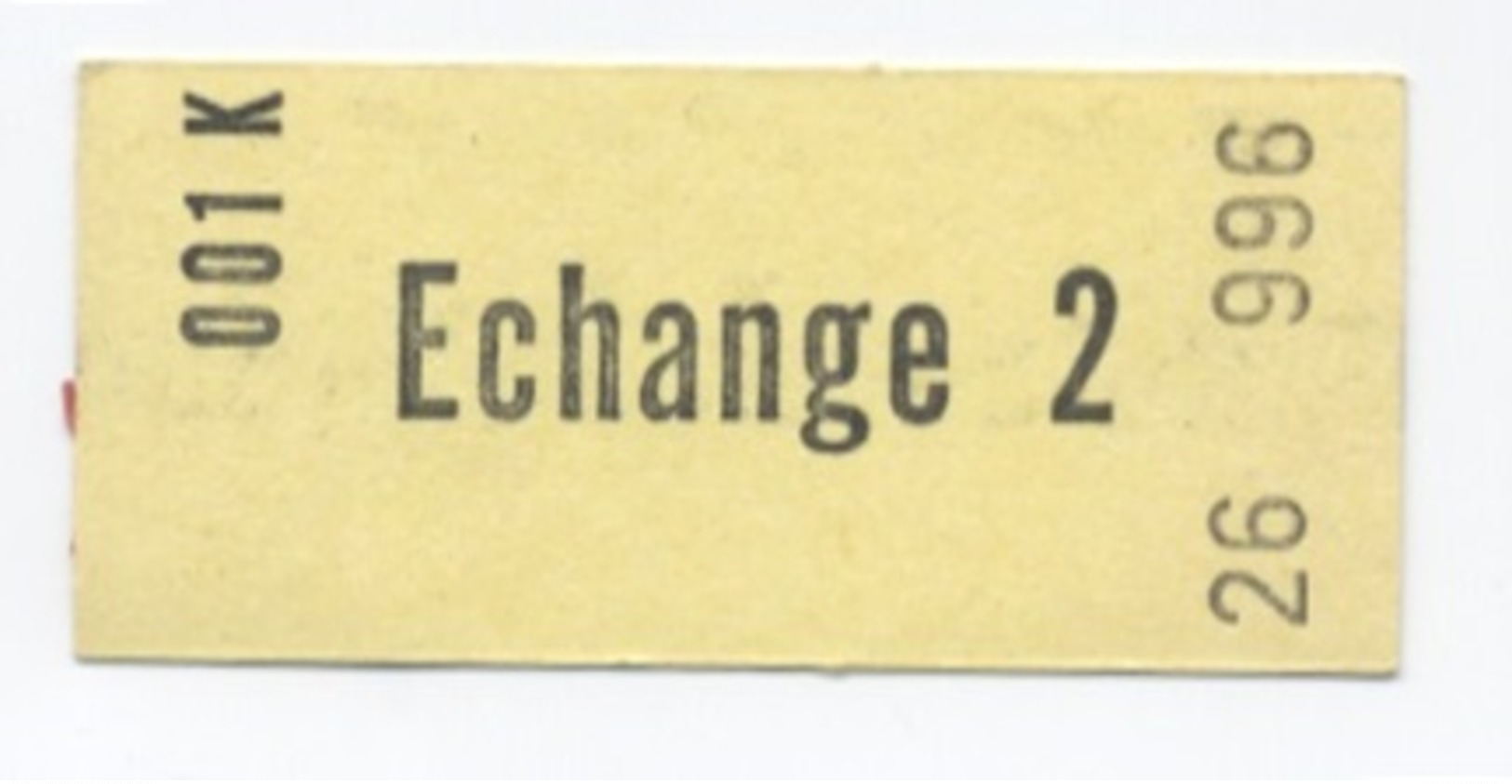 TICKET ECHANGE JAUNE NEUF -B52 - Europe