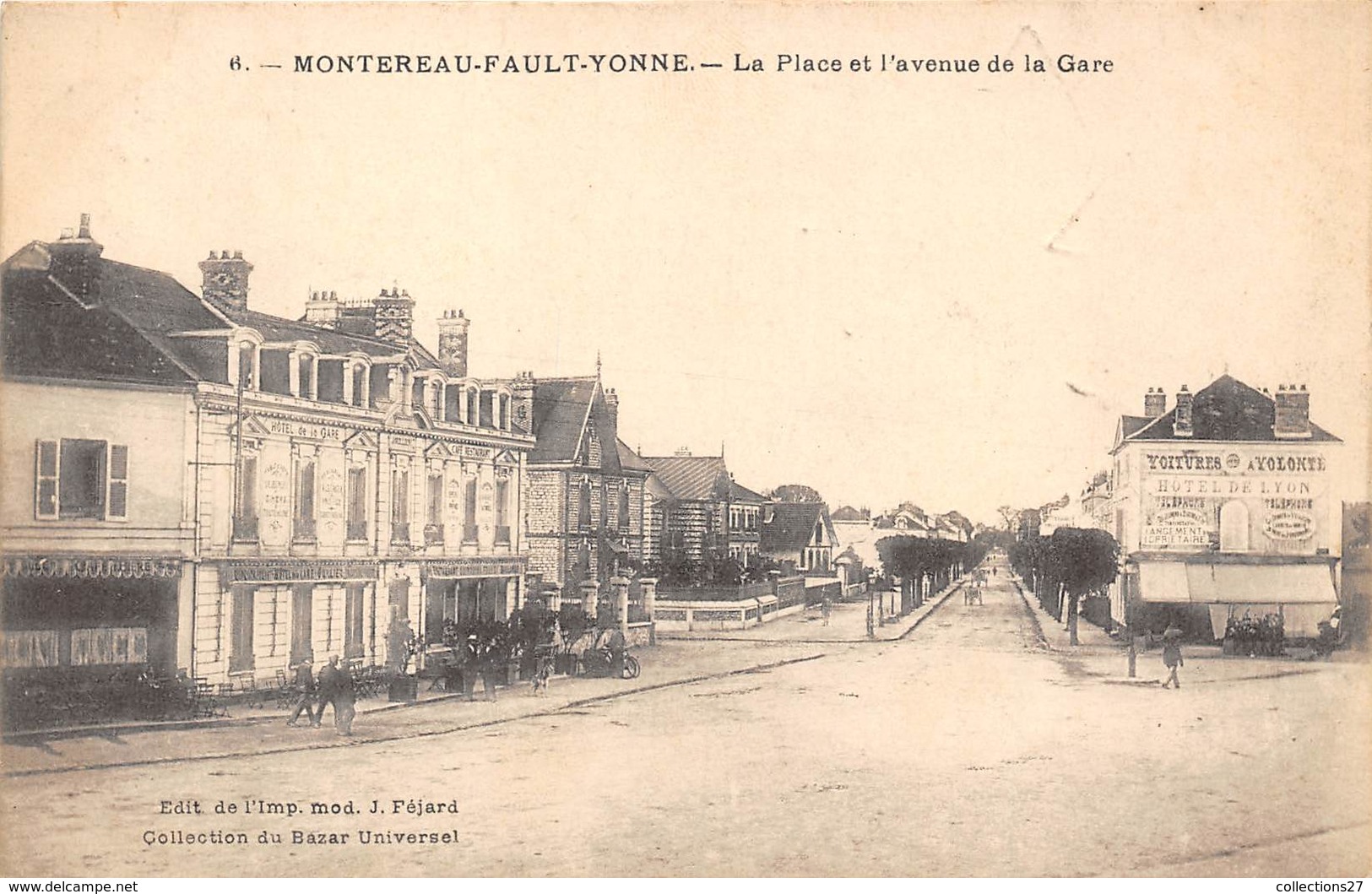 77-MONTEREAU-FAULT-YONNE- LA PLACE ET L'AVENUE DE LA GARE - Montereau