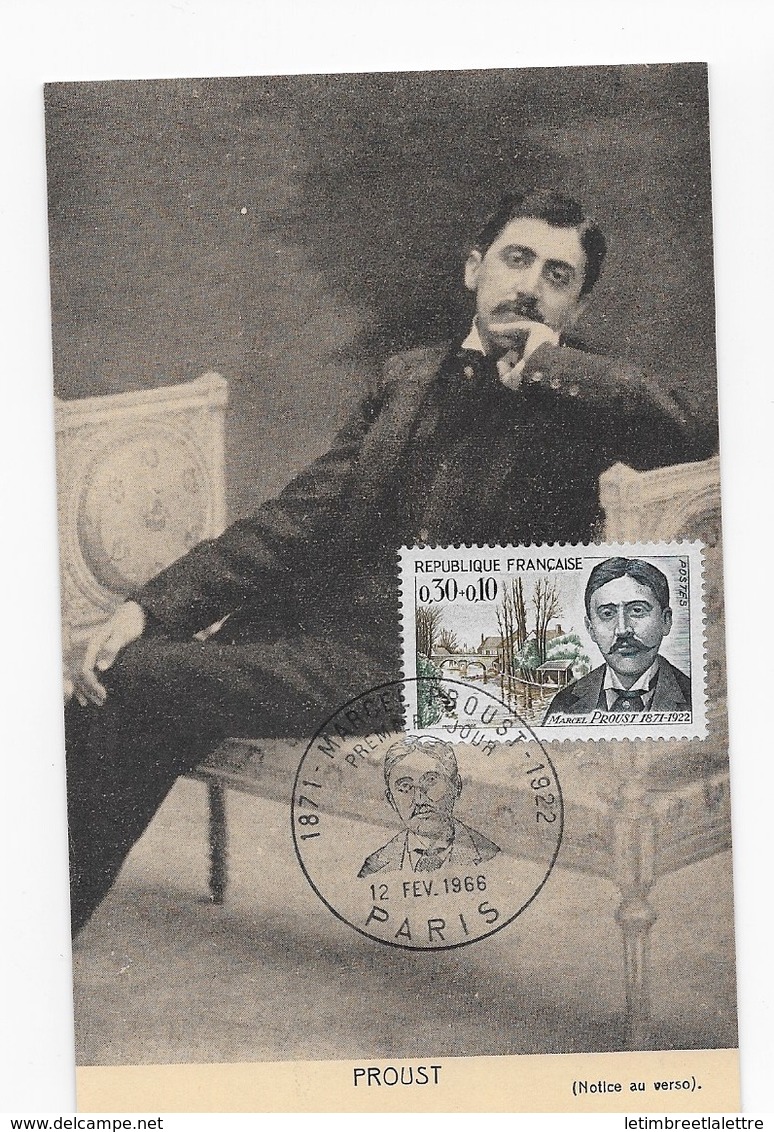 Carte Maximum 1966 Proust - 1960-1969