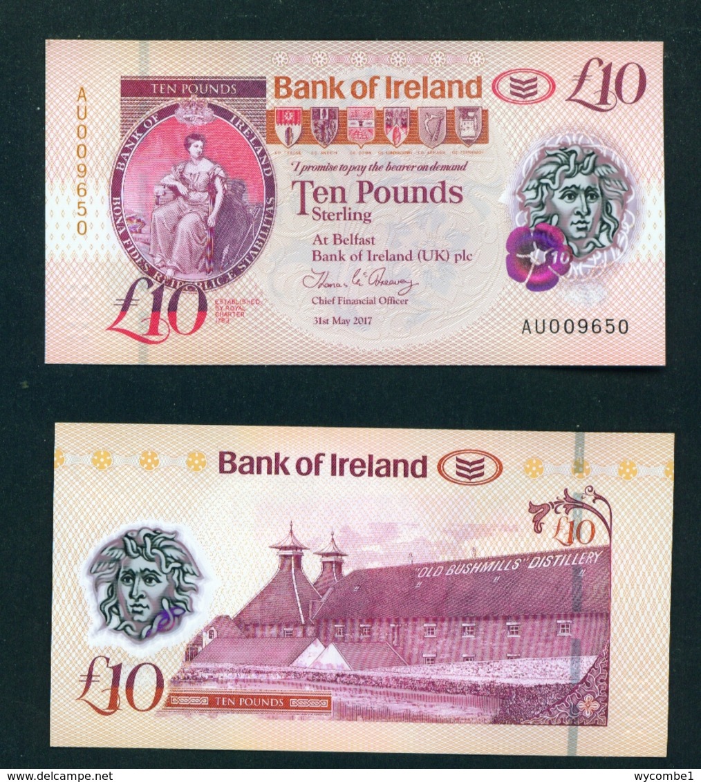 NORTHERN IRELAND  -  2017 Bank Of Ireland £10 Uncirculated Polymer Banknote (released 2019) - 10 Pounds