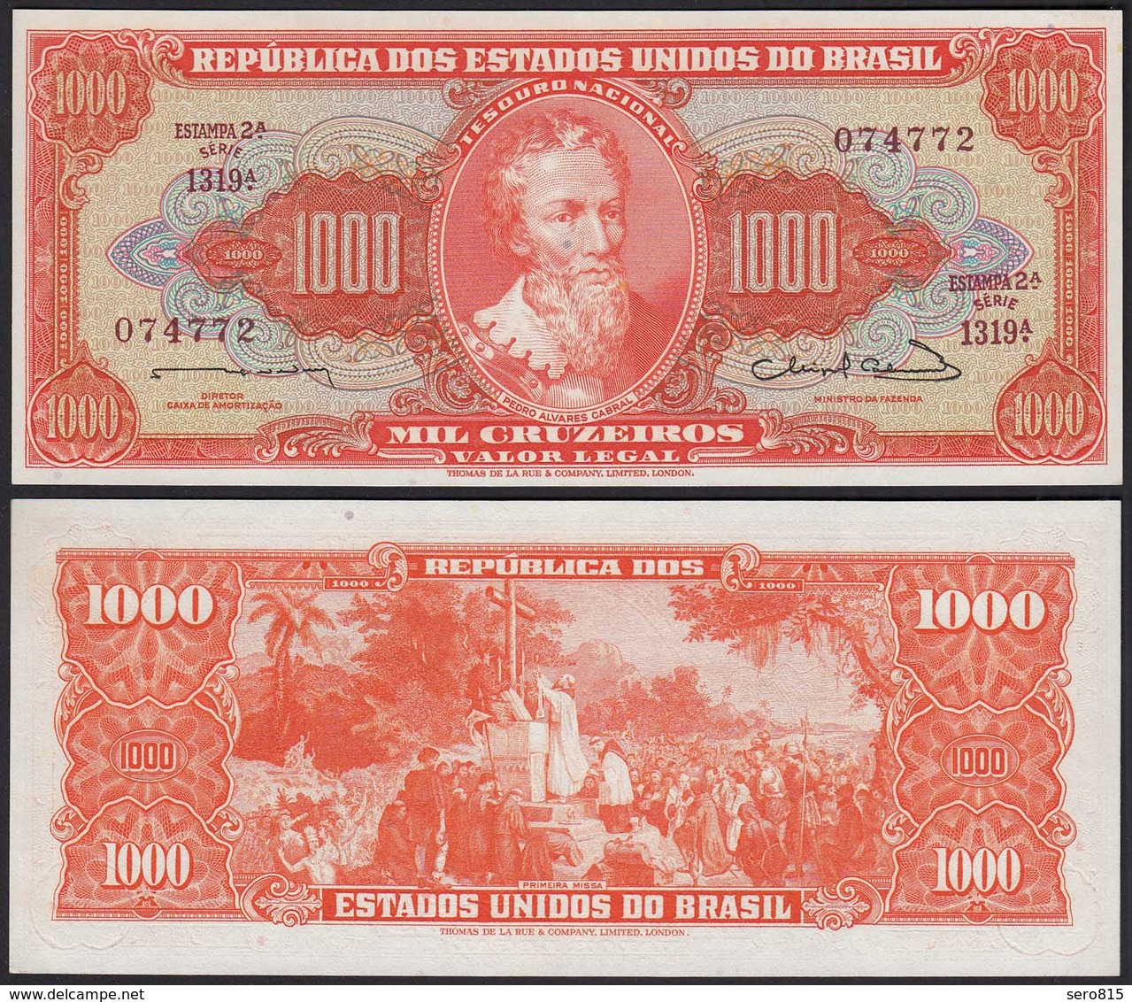 BRASILIEN - BRAZIL 1000 Cruzeiros Banknote (1963) UNC (1) Pick 181  (23902 - Sonstige – Amerika