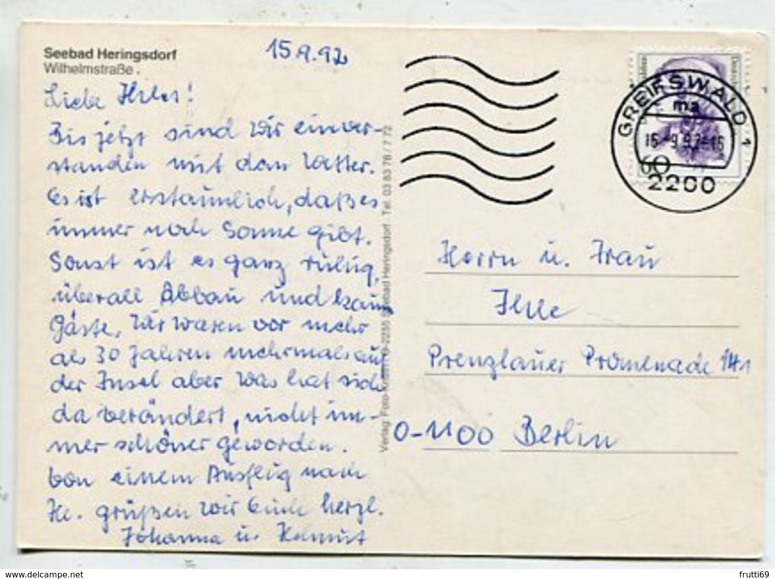 GERMANY  - AK 348068 Heringsdorf - Wilhemstraße - MODERN REPRODUCTION CARD - Usedom