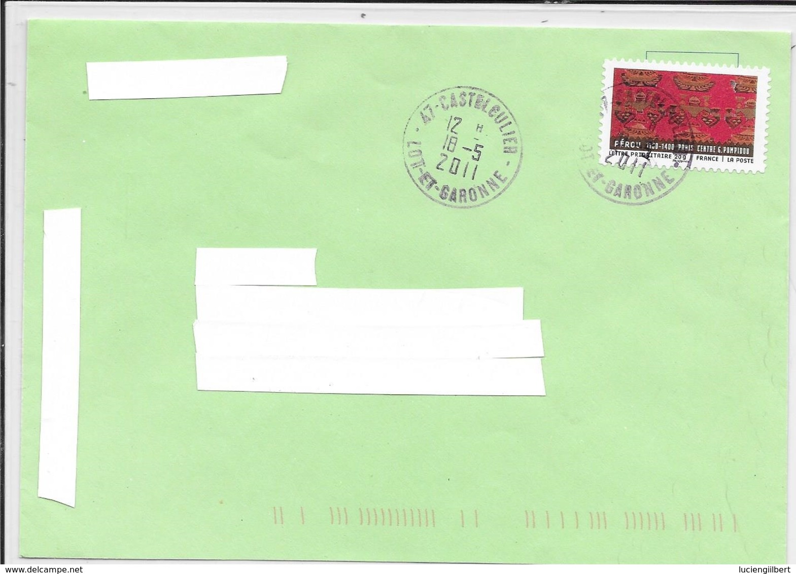 LOT ET GARONNE 47  -  CASTEL LEUDIER   -  CACHET RECETTE N° R A7 -    - 2011 - TIMBRE ADH N° 520A - Manual Postmarks