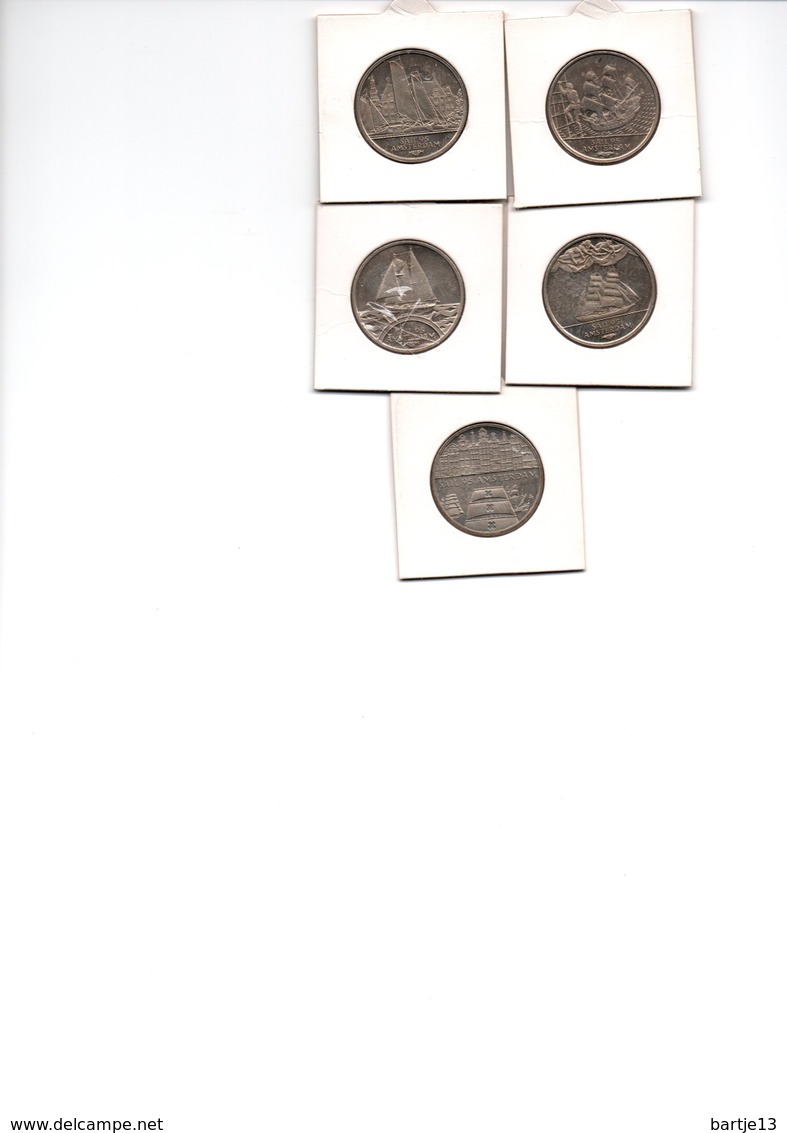 NEDERLAND SAIL 1995 AMSTERDAM 5 X 2 ECU SCHEPEN SHIPS - Trade Coins