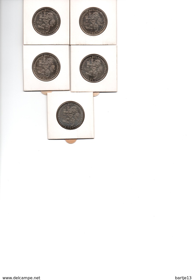 NEDERLAND SAIL 1995 AMSTERDAM 5 X 2 ECU SCHEPEN SHIPS - Trade Coins