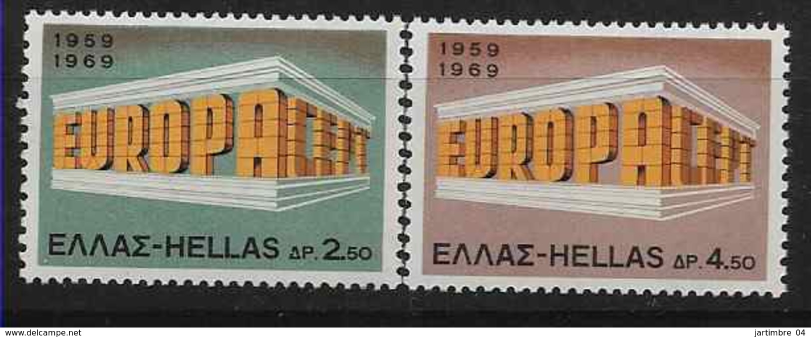 1969 GRECE 982-83** Europa - Unused Stamps