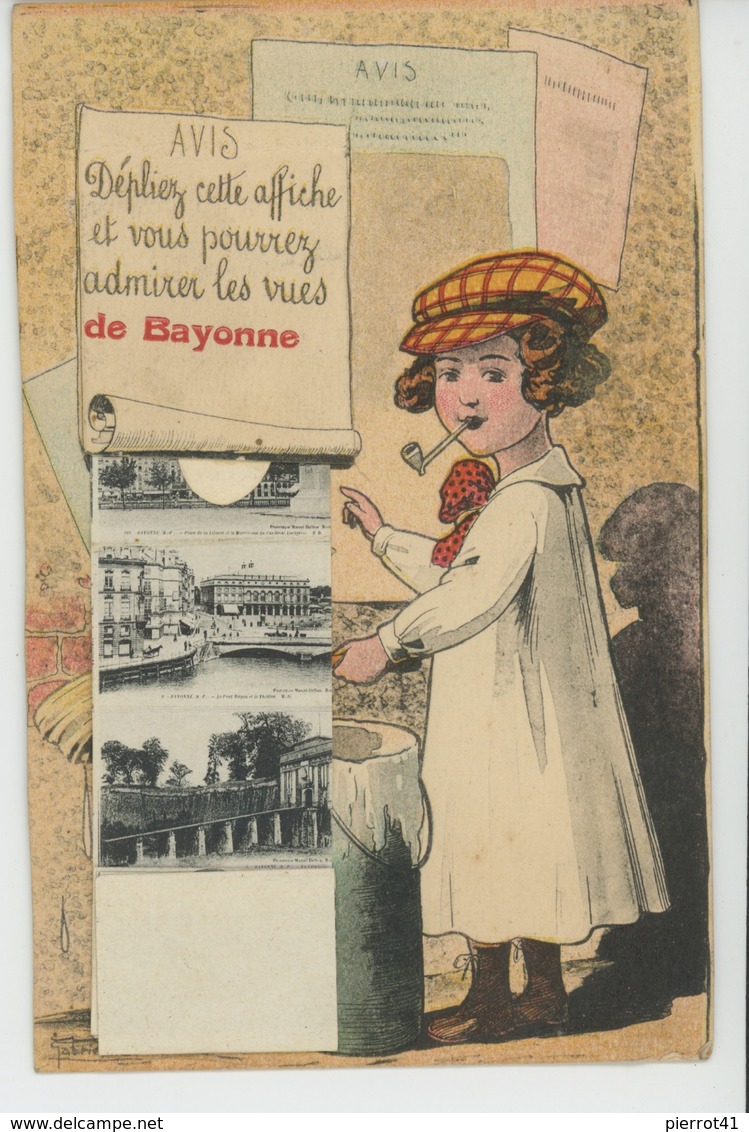 BAYONNE - Jolie Carte à Système Colleur D'affiches "Dépliez Cette Affiche Et Vous Verrez ... " - Bayonne