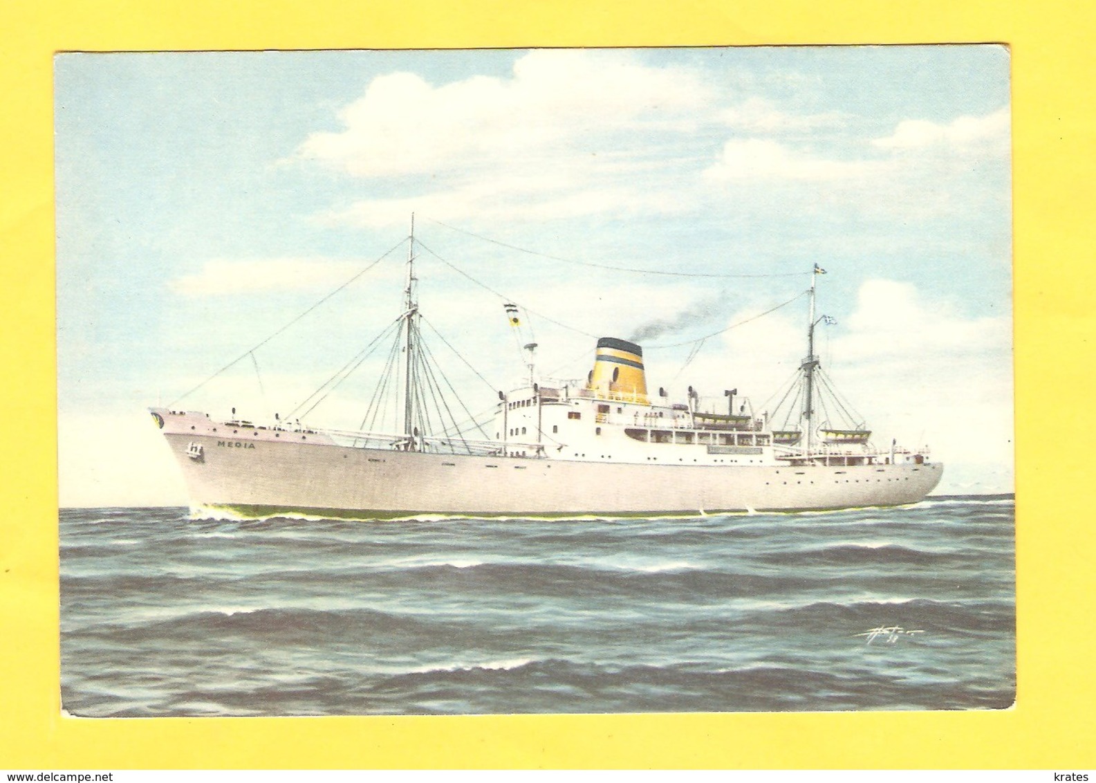 Postcard - Ship, "MEDIA"   (V 33879) - Voiliers