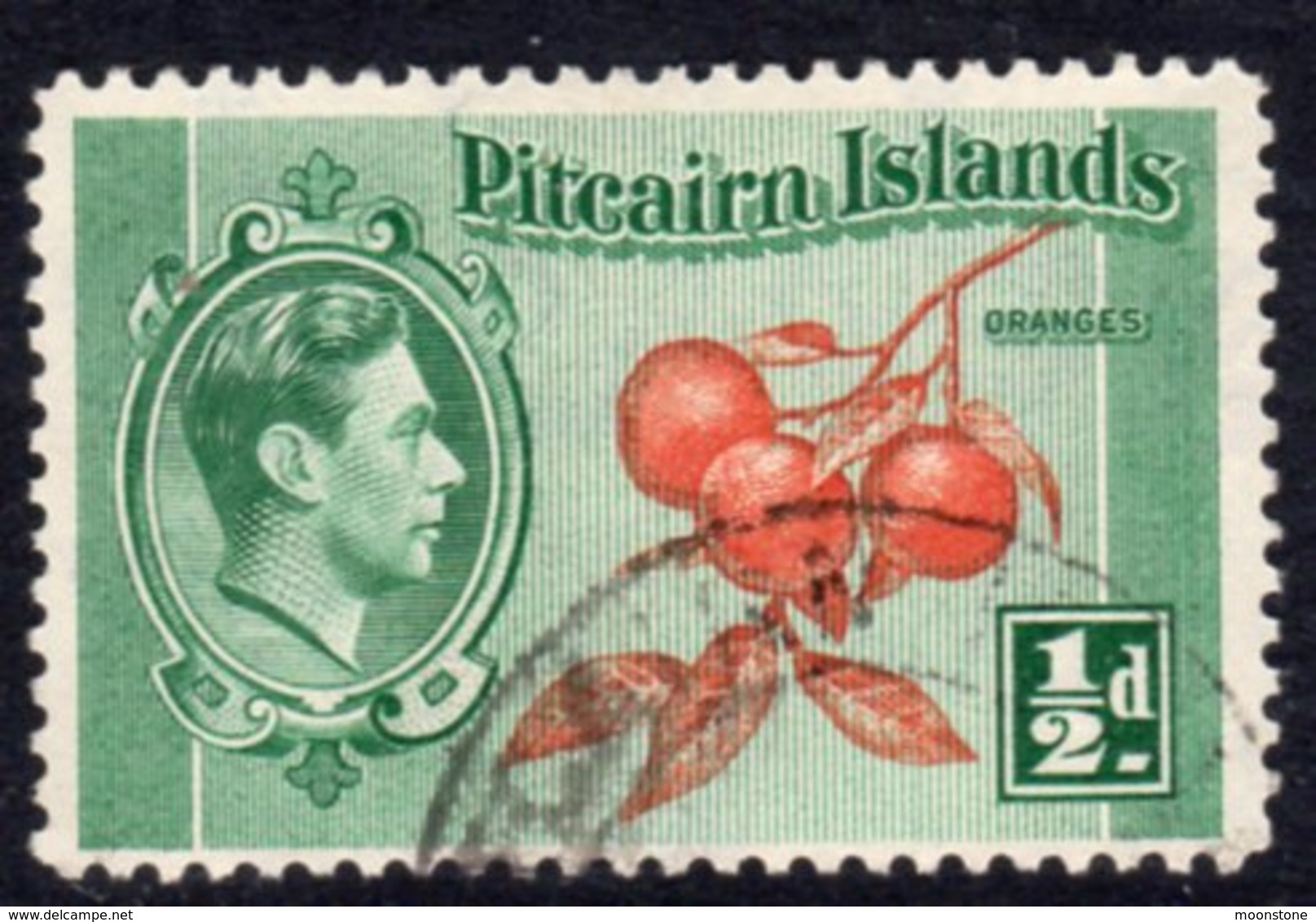 Pitcairn GVI 1940-51 ½d Oranges Definitive, Used, SG 1 - Pitcairn