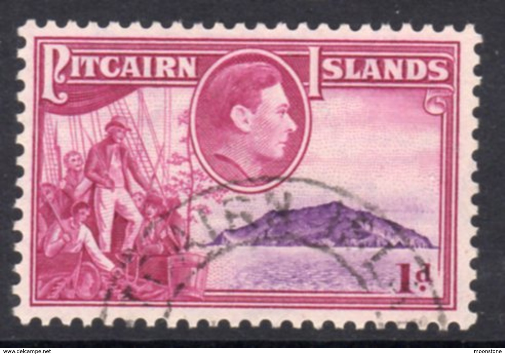 Pitcairn GVI 1940-51 1d Christian On Bounty Definitive, Used, SG 2 - Pitcairn Islands