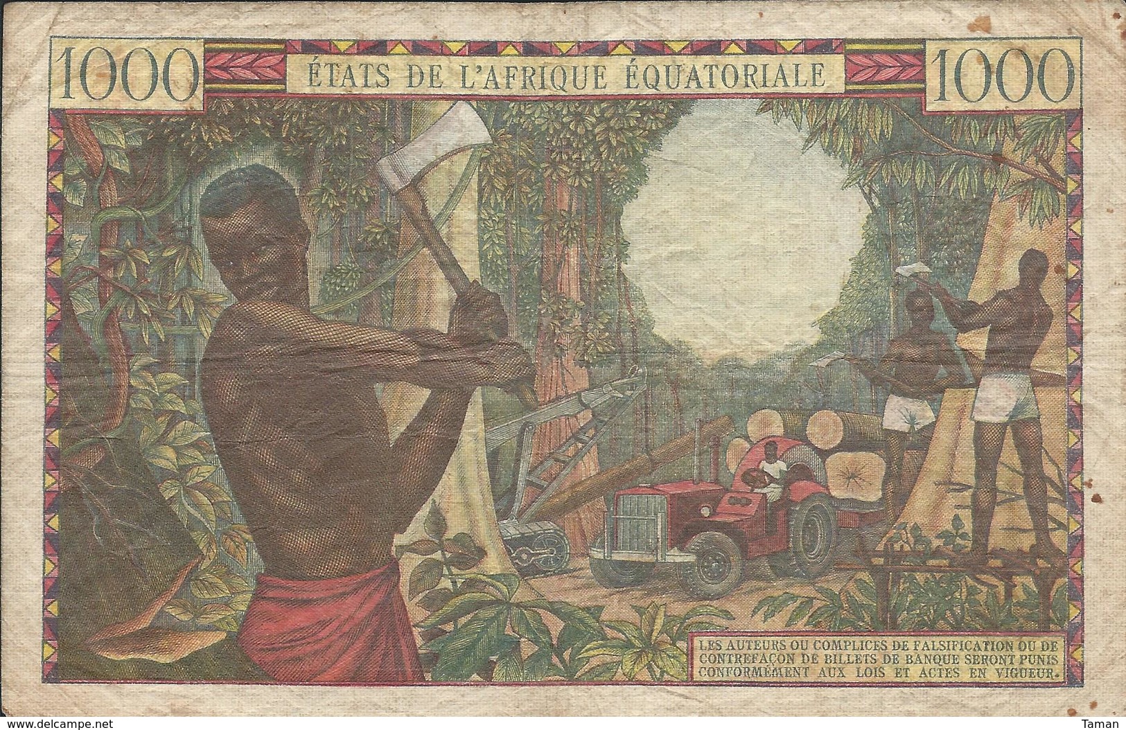 GABON  --  Etats De L'Afrique équatoriale  --  1 000 Francs  Nd(1963) - Gabon