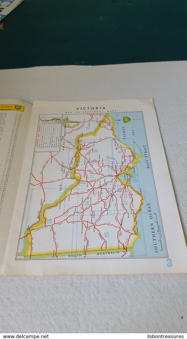 RARE ANTIQUE ROADMAP BOOKLET AUSTRALIA - VICTORIA W/ BP OILS ADVERTISING 60'S - Carte Stradali