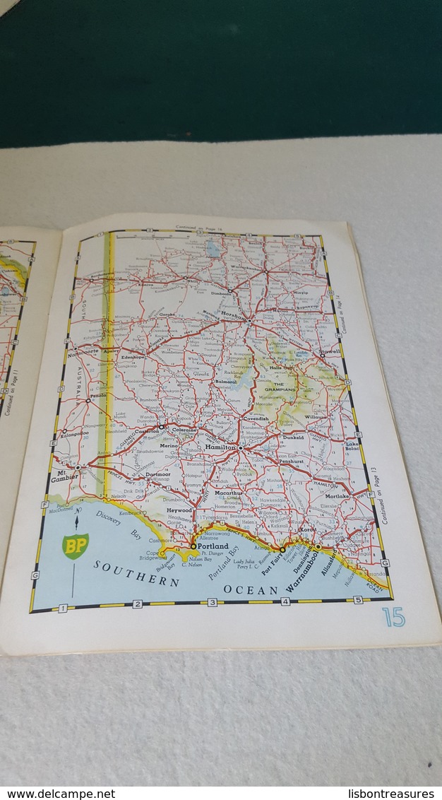 RARE ANTIQUE ROADMAP BOOKLET AUSTRALIA - VICTORIA W/ BP OILS ADVERTISING 60'S - Carte Stradali