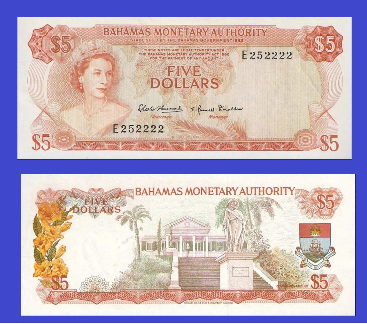 Bahamas 5 Dollar  1968 - Bahamas