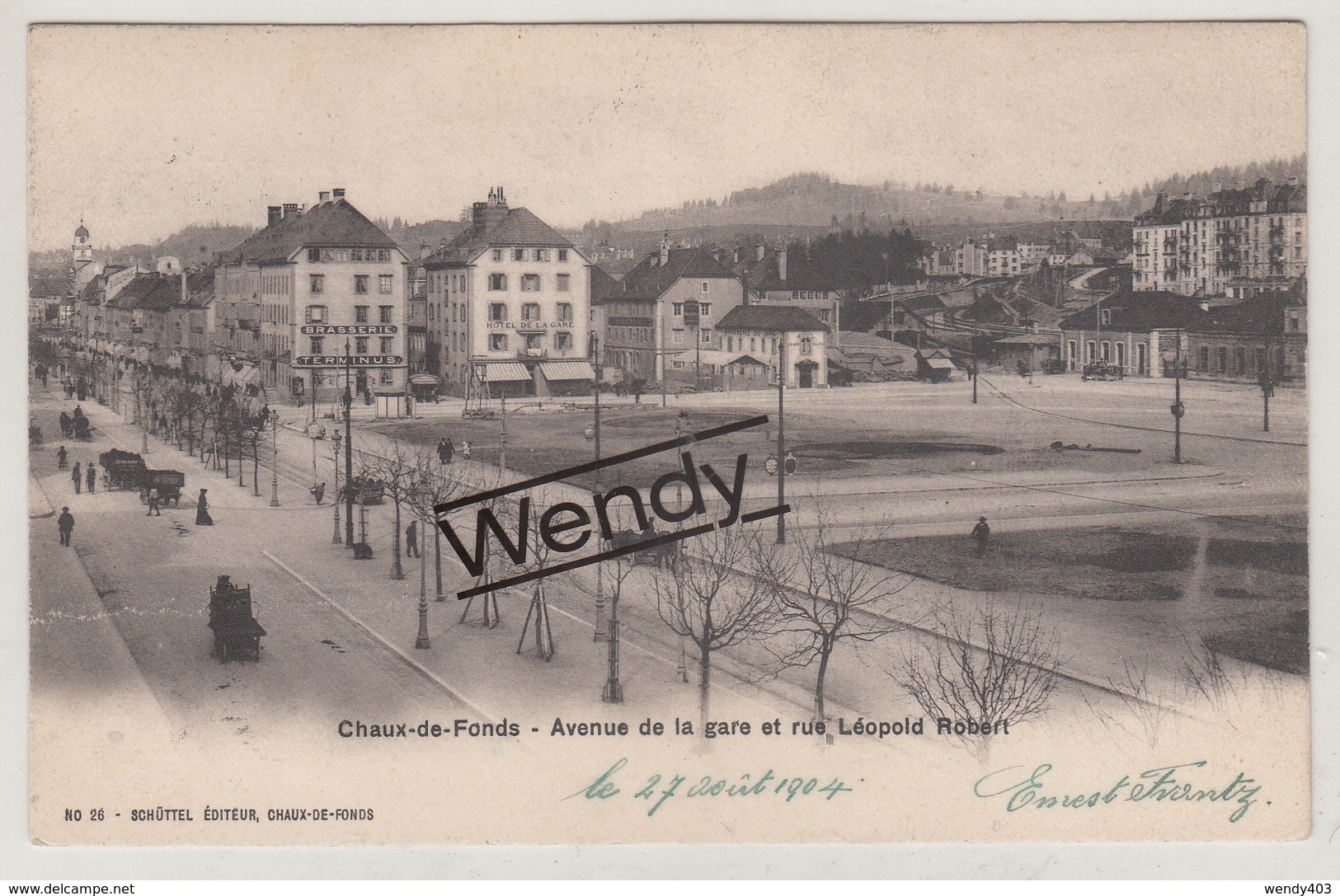 Chaux-de-Fonds (1904 - Avenue De La Gare - Brasserie Terminus) - Autres & Non Classés