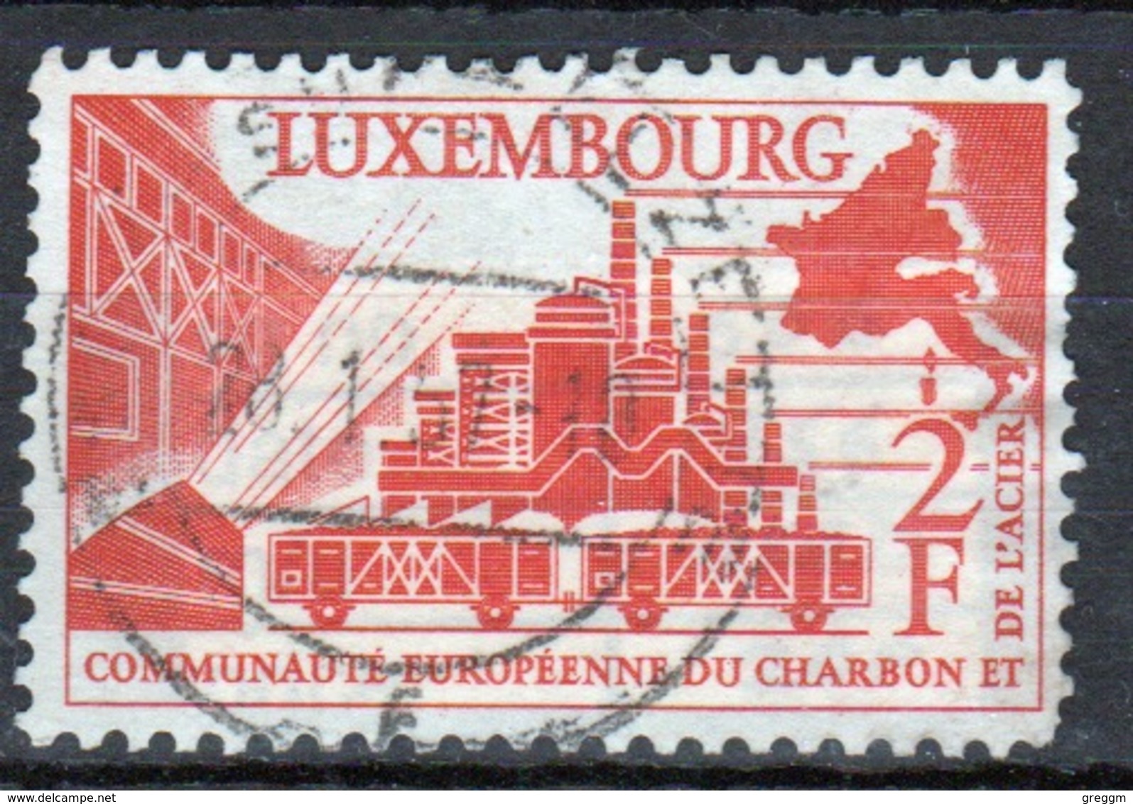 Luxembourg 1956 Single 2f Commemorative Stamp Celebrating Coal And Steel Community. - Used Stamps