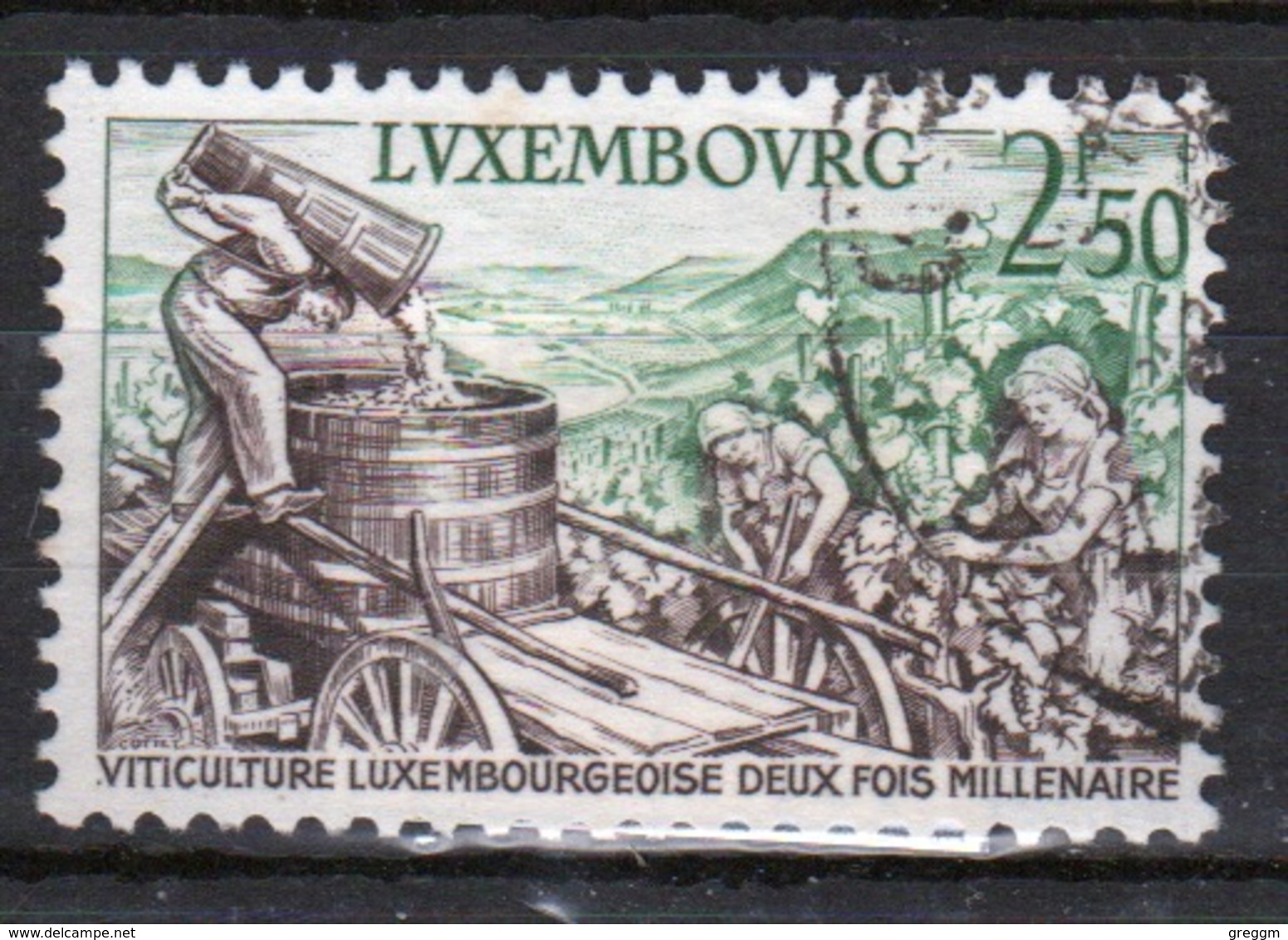 Luxembourg 1958 Single 2f 50 Commemorative Stamp Celebrating Wine Industry. - Used Stamps