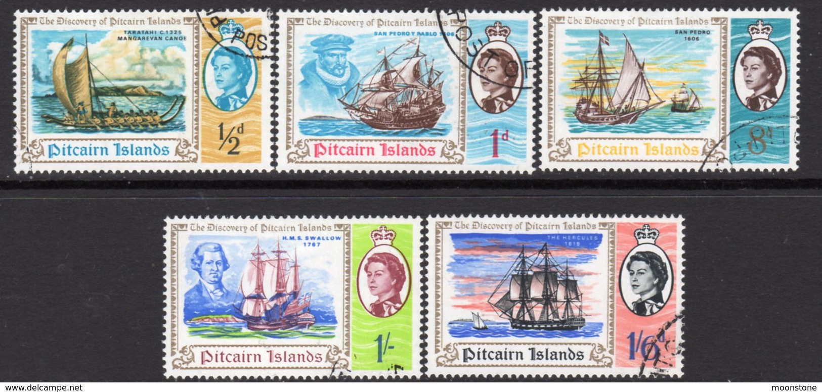 Pitcairn QEII 1967 Bicentenary Of Discovery Set Of 5, Used, SG 64/8 - Pitcairn Islands