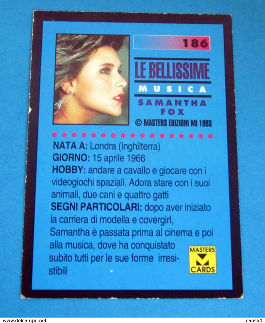 SAMANTHA FOX LE BELLISSIME MUSICA MASTER CARDS 1993 - Altri & Non Classificati