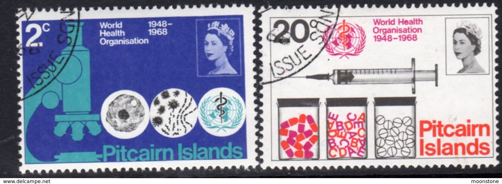 Pitcairn QEII 1968 20th Anniversary Of WHO Set Of 2, Used, SG 92/3 - Pitcairn Islands