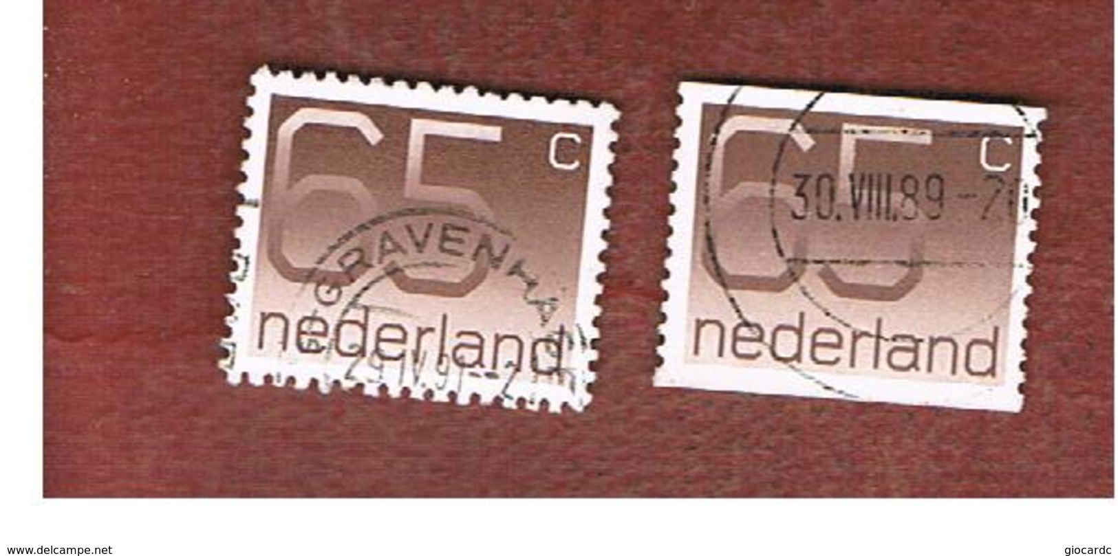 OLANDA (NETHERLANDS) -  SG 1234  -   1986 NUMERAL 65   (2  DIFFERENT PERFORATIONS)                  -  USED (°) - Nuevos