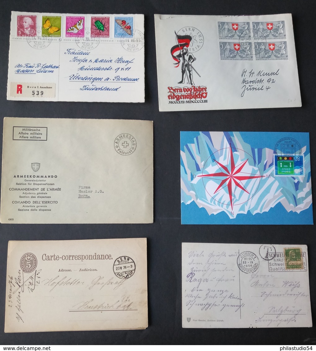 SCHWEIZ, Ca. 1900-1980: Umfangreiches Lot Von Ca. 800 Bis 850 Briefen Und Karten, Teils Bessere Stücke - Lots & Kiloware (max. 999 Stück)