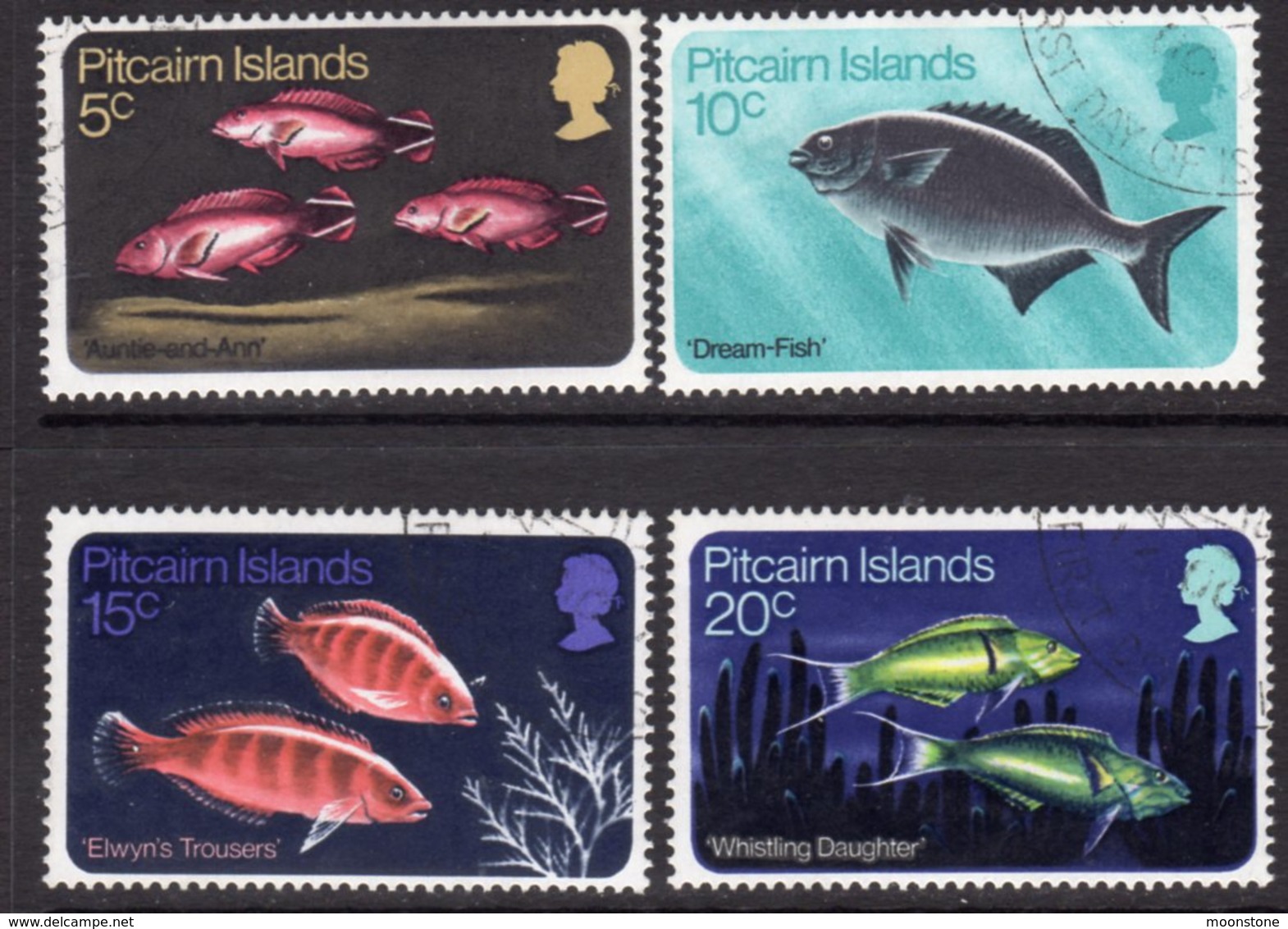 Pitcairn QEII 1970 Fish Set Of 4, Wmk. Upright, Used, SG 111/4 - Pitcairn Islands