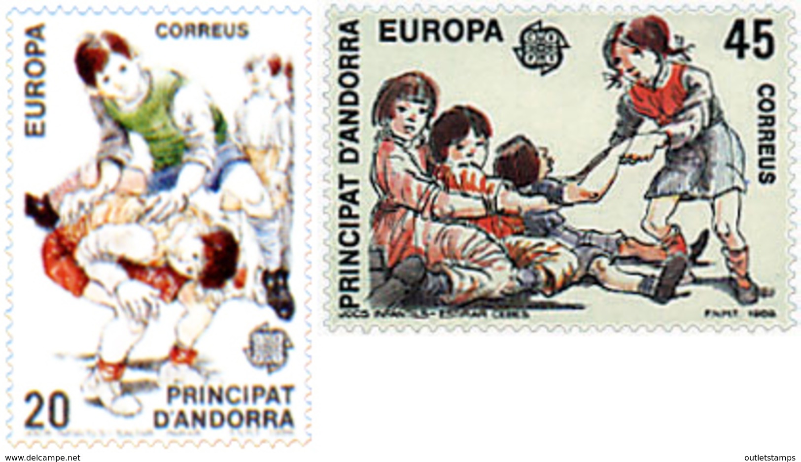 Ref. 62713 * NEW *  - ANDORRA. Spanish Adm. . 1989. EUROPA CEPT. CHILDREN'S GAMES. EUROPA CEPT. JUEGOS INFANTILES - Nuevos