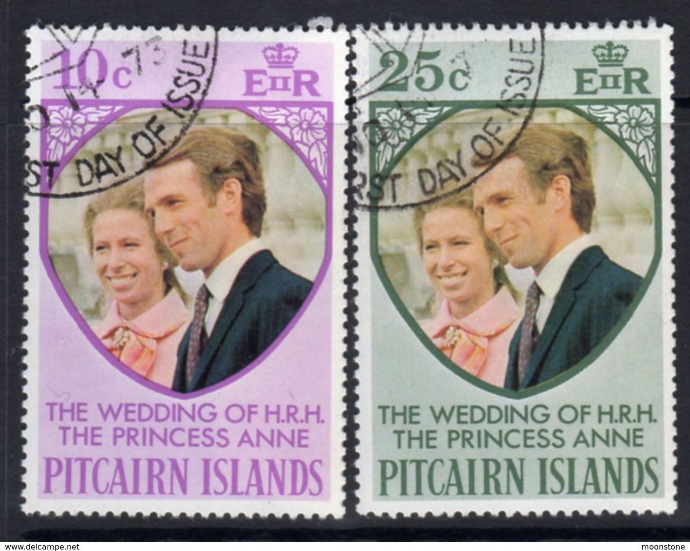 Pitcairn QEII 1973 Royal Wedding Set Of 2, Used, SG 131/2 - Pitcairn Islands