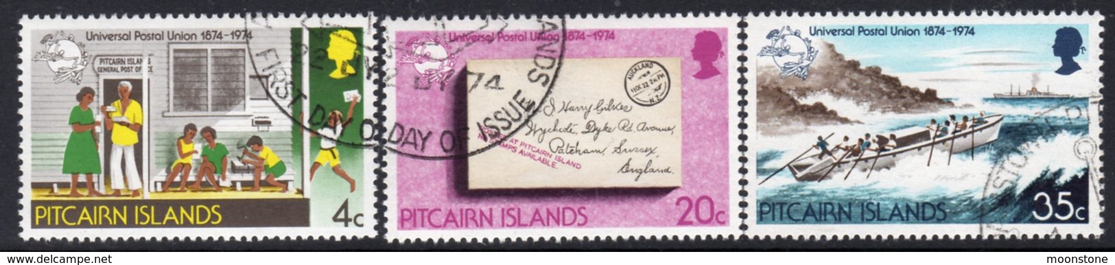 Pitcairn QEII 1974 UPU Centenary Set Of 3, Used, SG 152/4 - Pitcairn Islands