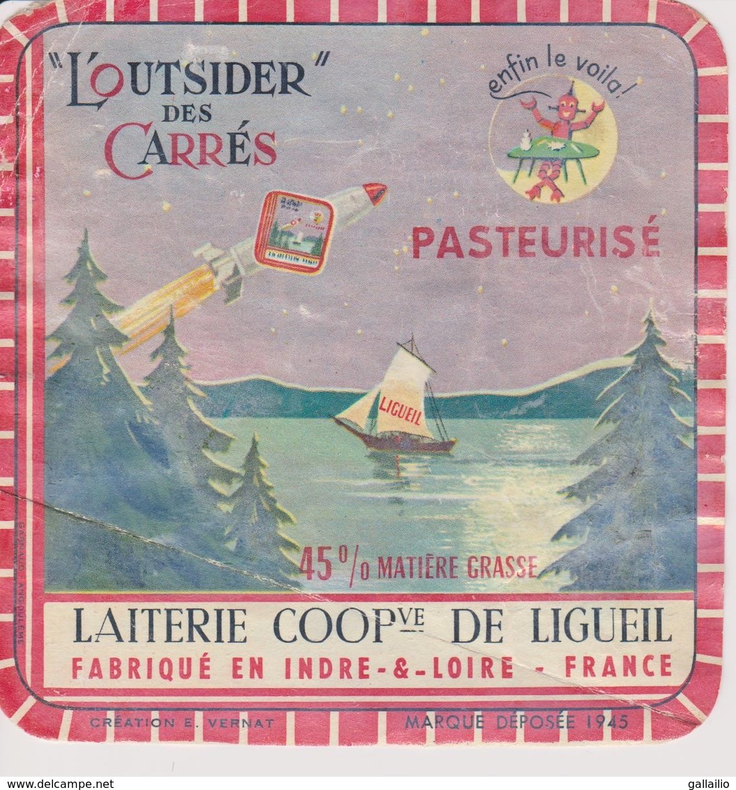 ETIQUETTE FROMAGE L'OUTSIDER DES CARRES LIGUEIL - Fromage