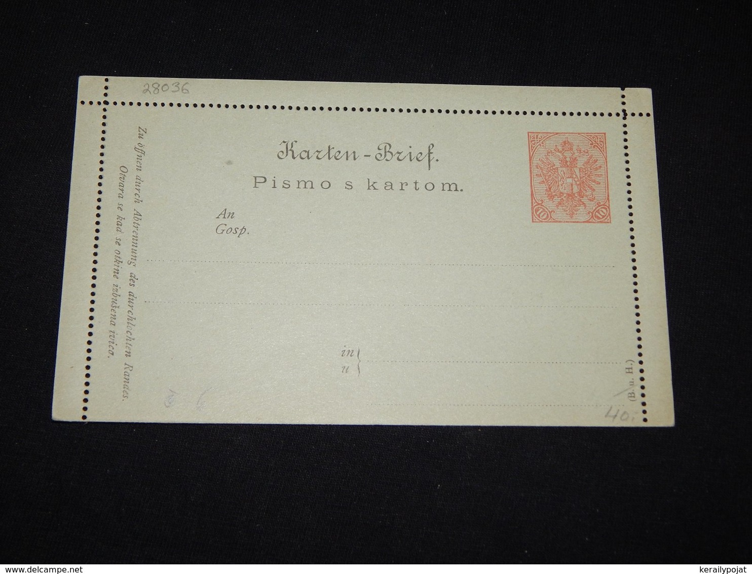 Bosnia Hertsegovina 10h Brown Unused Stationery Card__(L-28036) - Bosnien-Herzegowina