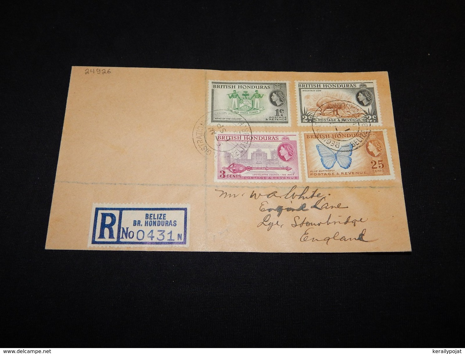 British Honduras 1950's Registered Cover To UK__(L-24926) - British Honduras (...-1970)