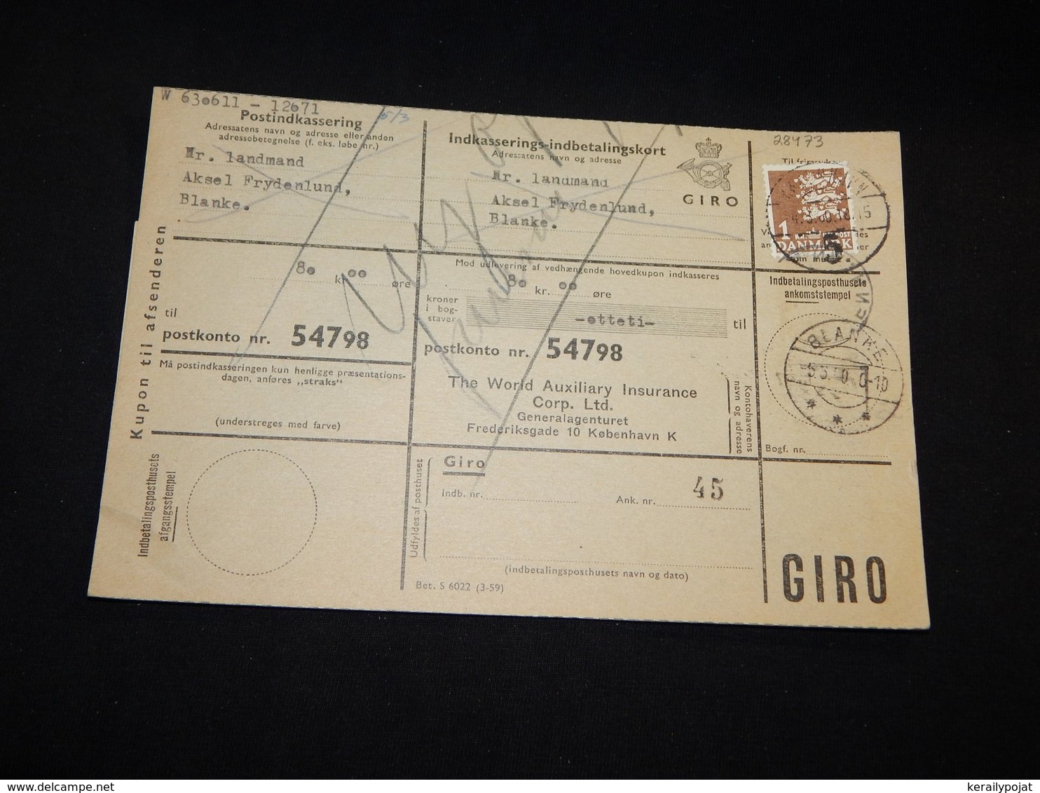 Denmark 1960 Blanke Parcel Card__(L-28473) - Covers & Documents