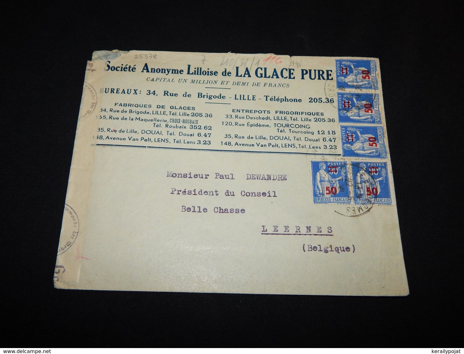 France 1940's Glace Pure Business Cover__(L-25378) - Covers & Documents