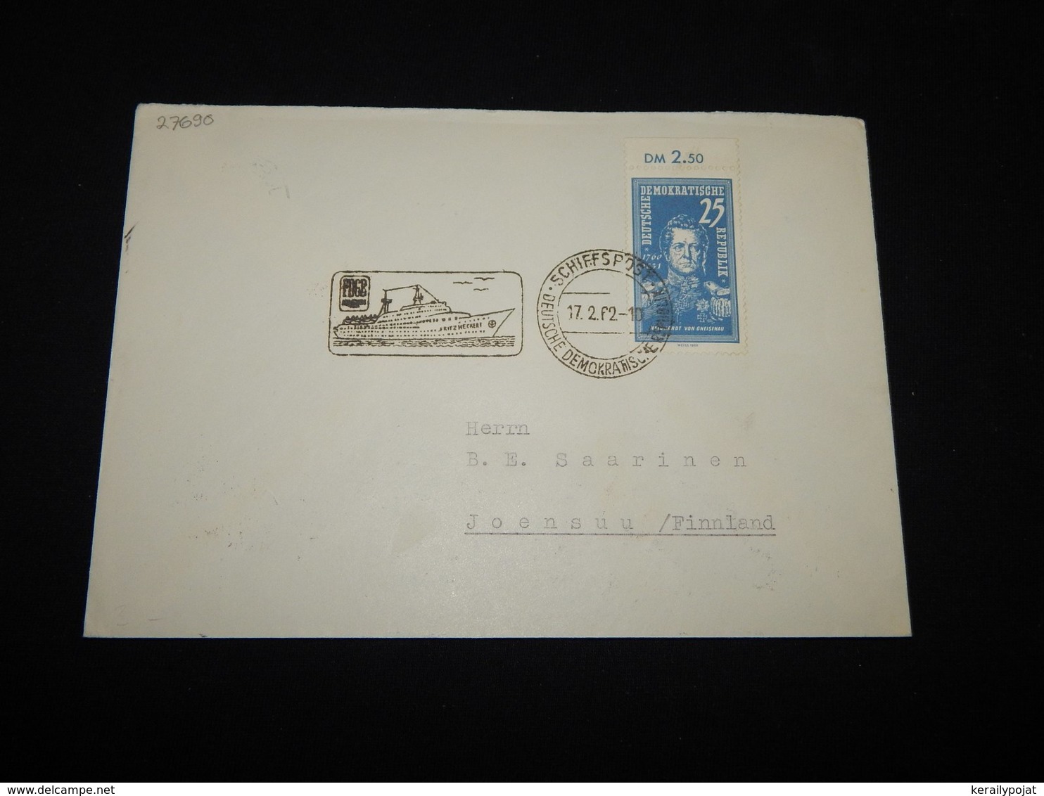 Germany (Democratic Republic) 1972 Schiffspost Ship Mail Cover__(L-27690) - Briefe U. Dokumente