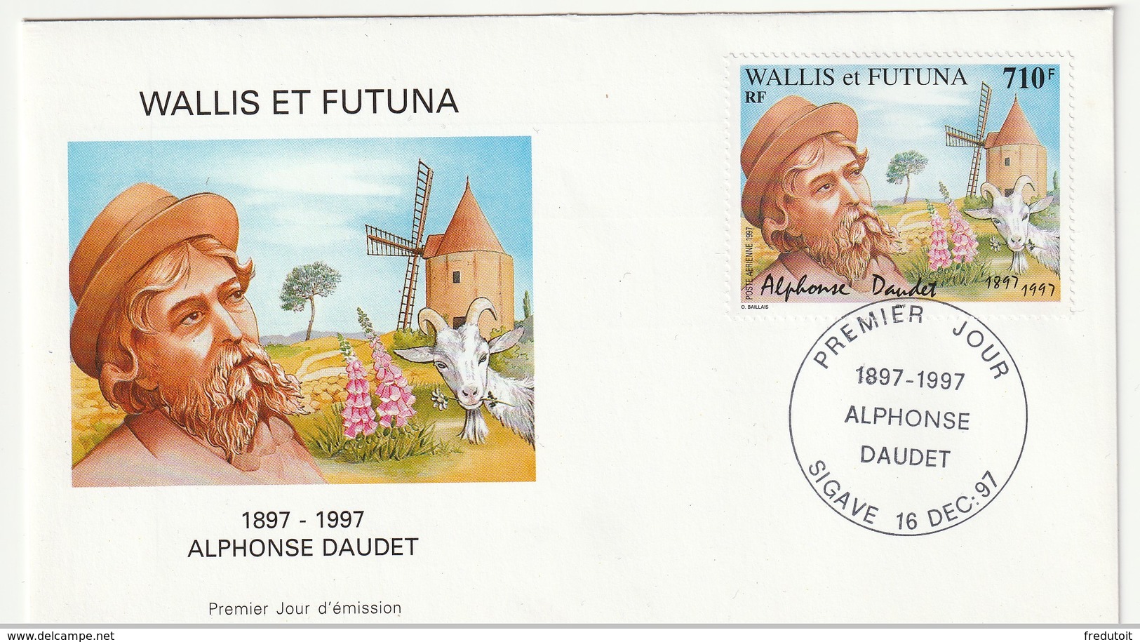 WALLIS Et FUTUNA - FDC - 1997 -N°PA 202 - Alphonse Daudet - FDC