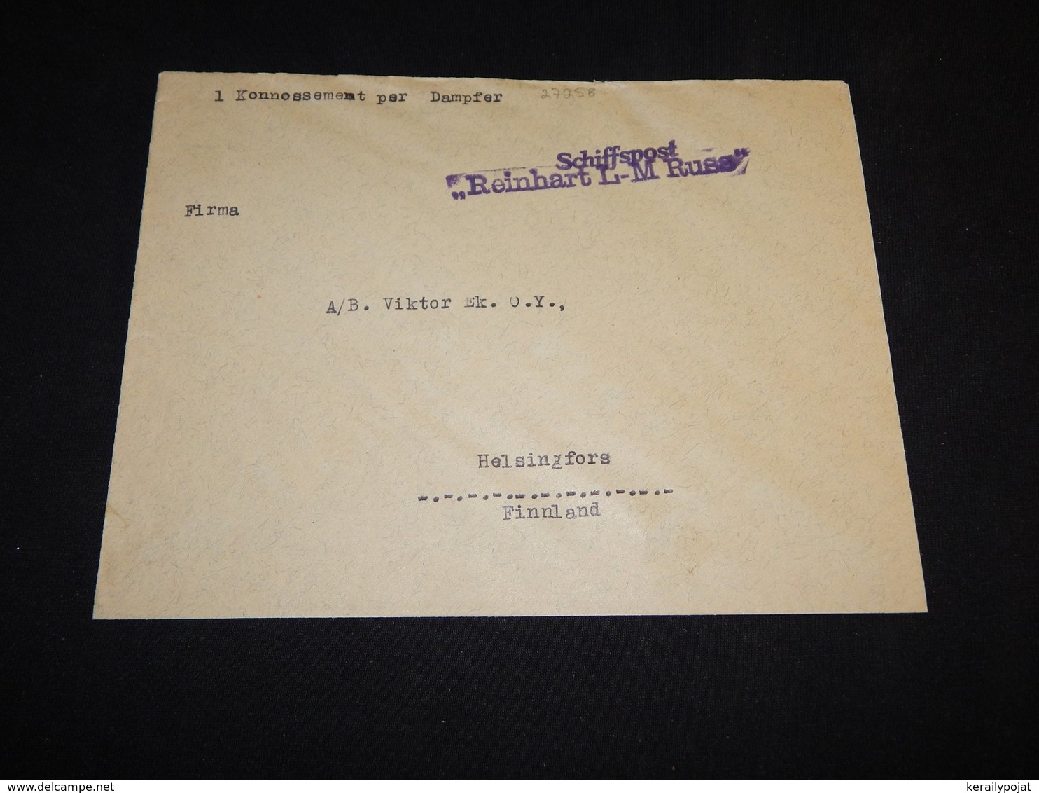 Germany 1930's? Schiffspost Reinhart L-M Russ Ship Mail Cover__(L-27258) - Briefe U. Dokumente