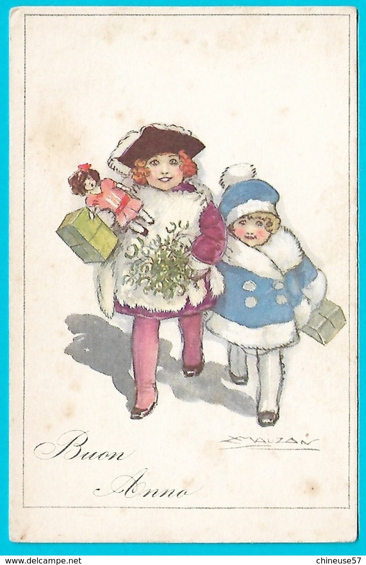 Illustrateur Mauzan  Enfants Poupée Bonne Année Buon Anno - Mauzan, L.A.